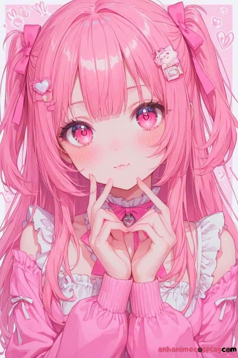 anime màu hồng xinh
